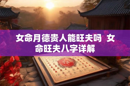 女命月德贵人能旺夫吗  女命旺夫八字详解
