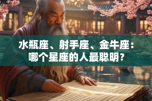水瓶座、射手座、金牛座：哪个星座的人最聪明？