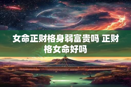 女命正财格身弱富贵吗 正财格女命好吗