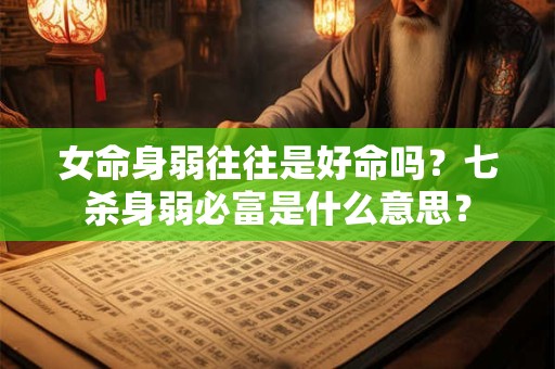 女命身弱往往是好命吗？七杀身弱必富是什么意思？