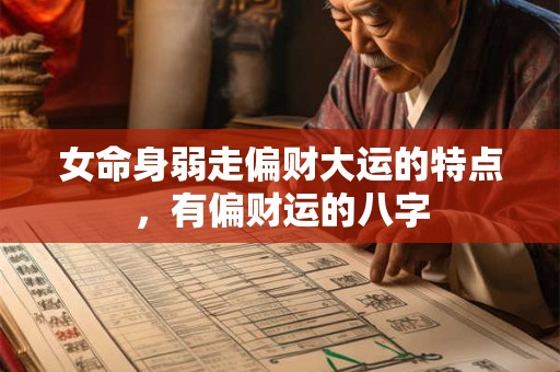 女命身弱走偏财大运的特点，有偏财运的八字