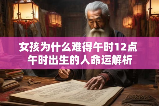 女孩为什么难得午时12点 午时出生的人命运解析