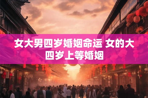 女大男四岁婚姻命运 女的大四岁上等婚姻