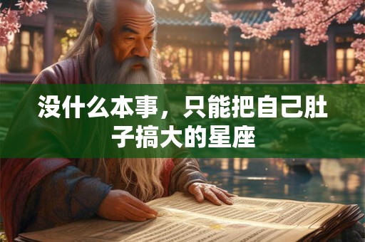 没什么本事，只能把自己肚子搞大的星座