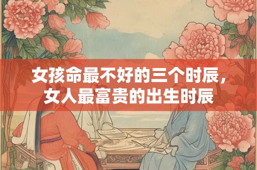 女孩命最不好的三个时辰，女人最富贵的出生时辰