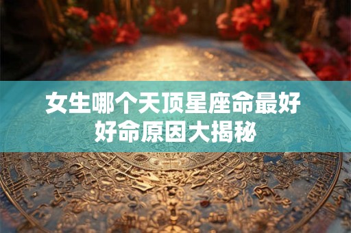 女生哪个天顶星座命最好 好命原因大揭秘