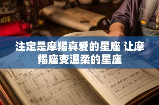 注定是摩羯真爱的星座 让摩羯座变温柔的星座