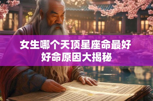女生哪个天顶星座命最好 好命原因大揭秘