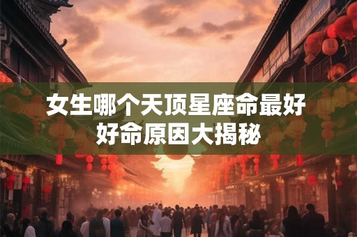 女生哪个天顶星座命最好 好命原因大揭秘