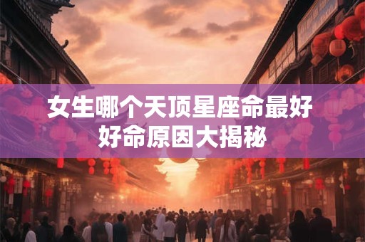 女生哪个天顶星座命最好 好命原因大揭秘