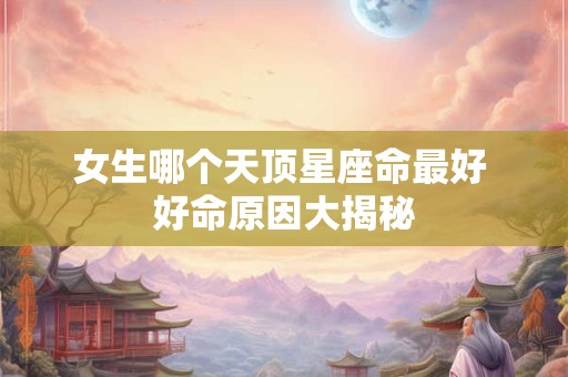 女生哪个天顶星座命最好 好命原因大揭秘