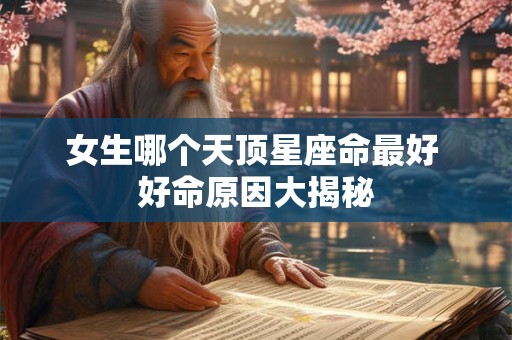 女生哪个天顶星座命最好 好命原因大揭秘