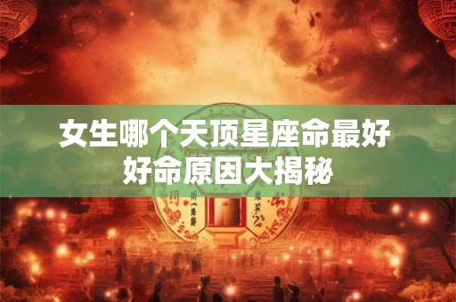 女生哪个天顶星座命最好 好命原因大揭秘