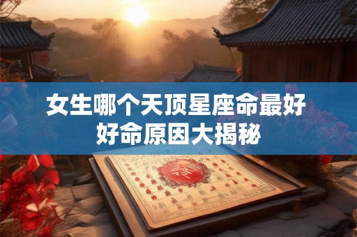 女生哪个天顶星座命最好 好命原因大揭秘