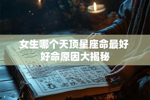 女生哪个天顶星座命最好 好命原因大揭秘