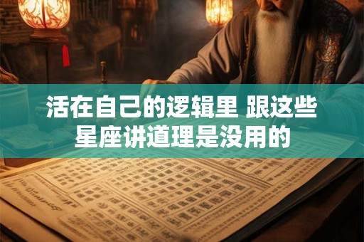 活在自己的逻辑里 跟这些星座讲道理是没用的