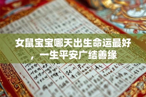女鼠宝宝哪天出生命运最好，一生平安广结善缘