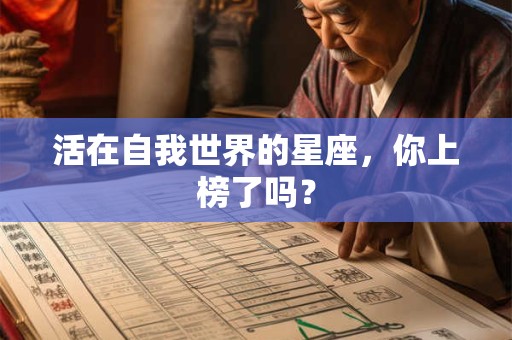 活在自我世界的星座，你上榜了吗？