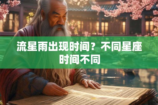流星雨出现时间？不同星座时间不同