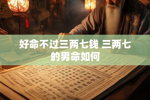 好命不过三两七钱 三两七的男命如何