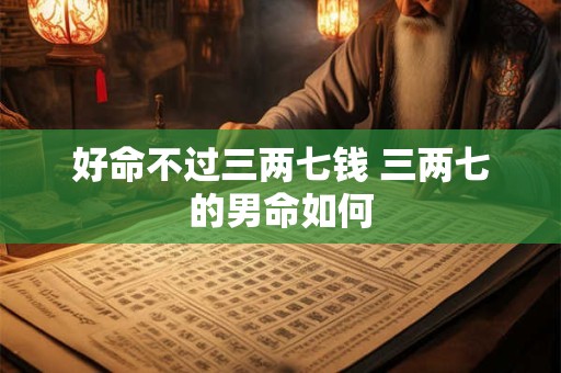 详细阅读:好命不过三两七钱 三两七的男命如何 好命不过三两七钱 三两七的男命如何