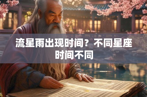 流星雨出现时间？不同星座时间不同