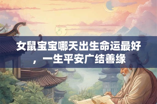 女鼠宝宝哪天出生命运最好，一生平安广结善缘