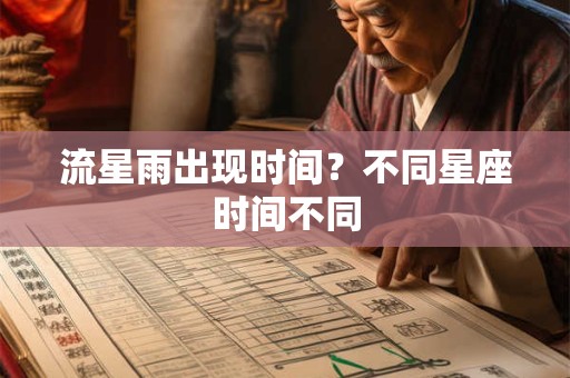 流星雨出现时间？不同星座时间不同