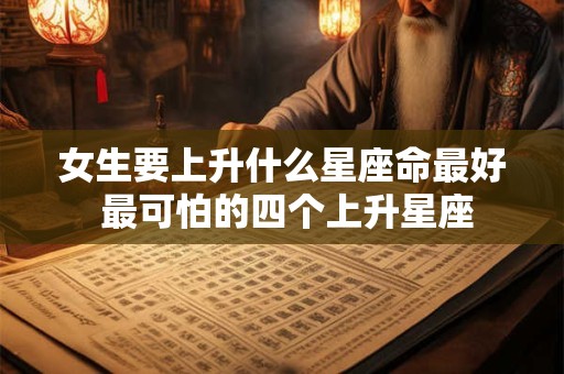 女生要上升什么星座命最好 最可怕的四个上升星座