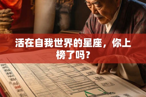 活在自我世界的星座，你上榜了吗？