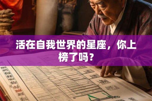 活在自我世界的星座，你上榜了吗？