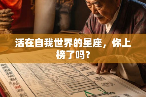 活在自我世界的星座，你上榜了吗？