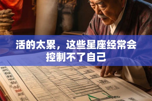 活的太累，这些星座经常会控制不了自己
