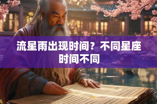 流星雨出现时间？不同星座时间不同