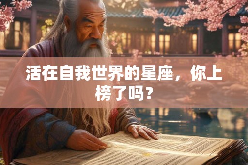 活在自我世界的星座，你上榜了吗？