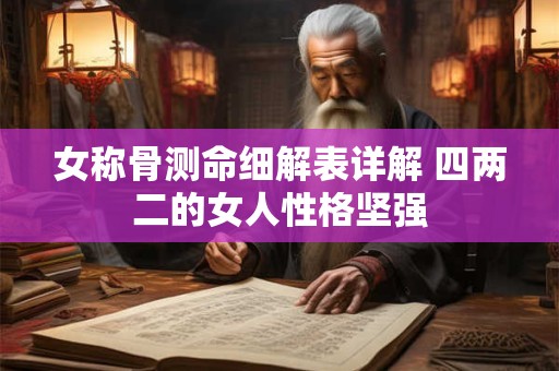 女称骨测命细解表详解 四两二的女人性格坚强