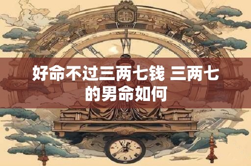 好命不过三两七钱 三两七的男命如何