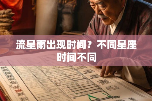 流星雨出现时间？不同星座时间不同
