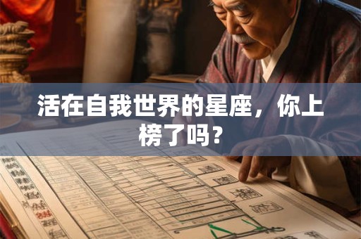 活在自我世界的星座，你上榜了吗？