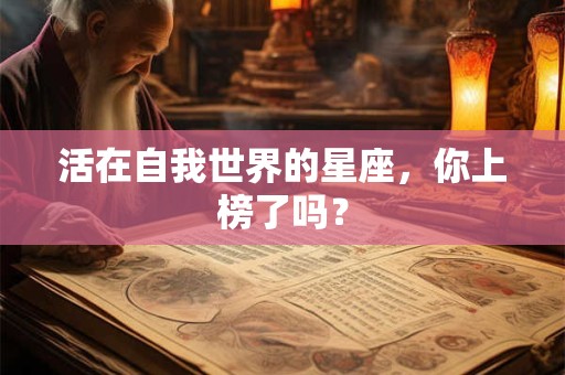 活在自我世界的星座，你上榜了吗？