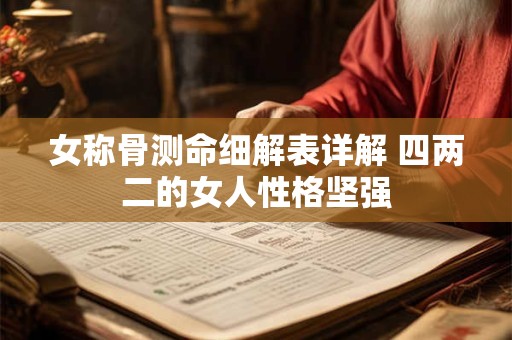 女称骨测命细解表详解 四两二的女人性格坚强