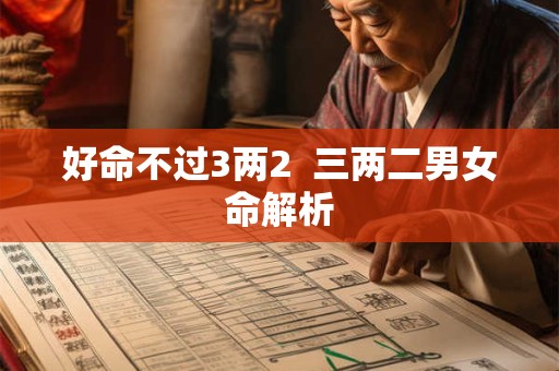 好命不过3两2  三两二男女命解析