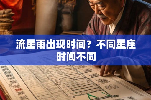 流星雨出现时间？不同星座时间不同