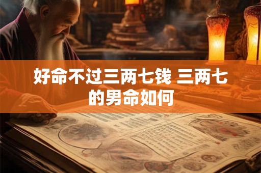 好命不过三两七钱 三两七的男命如何