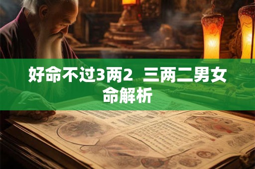 好命不过3两2  三两二男女命解析