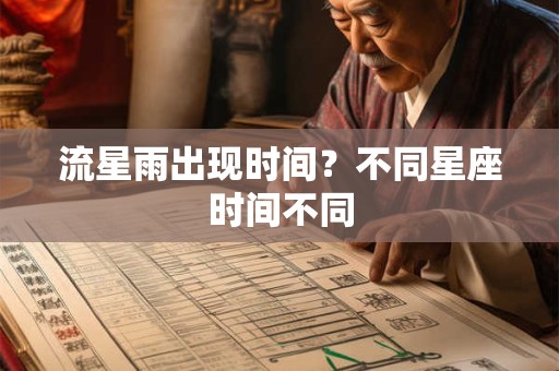 流星雨出现时间？不同星座时间不同