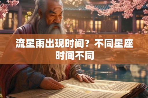 流星雨出现时间？不同星座时间不同