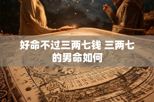 好命不过三两七钱 三两七的男命如何