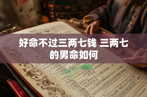 好命不过三两七钱 三两七的男命如何