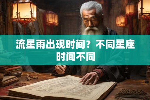 流星雨出现时间？不同星座时间不同